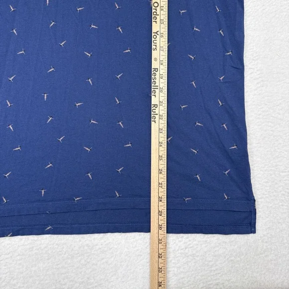 B Draddy Polo Shirt Mens Size Medium Blue Sunbathing Print Stretch Cotton Golf - Picture 10 of 10